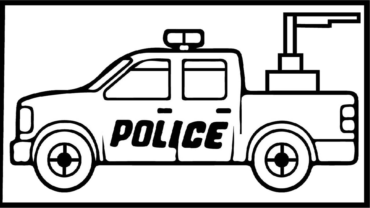 Bộ tranh tô màu xe ô tô cảnh sát đẹp dành cho các bé (Cực