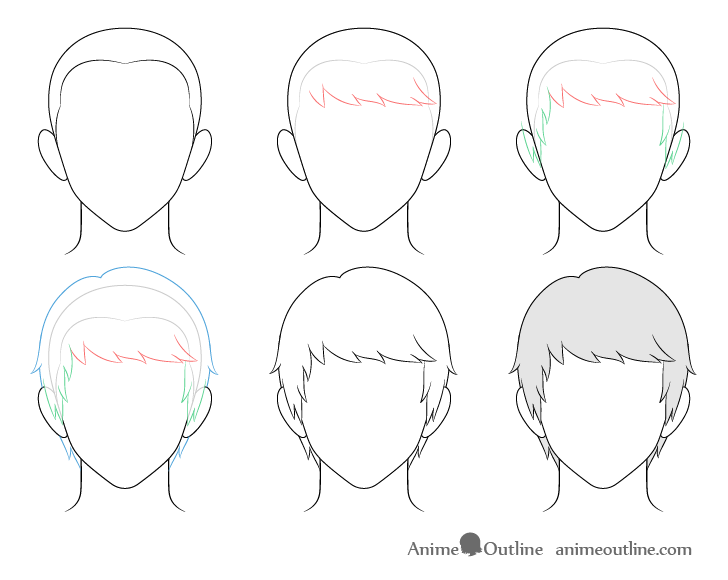 Tutorial cách vẽ tóc anime nam cho người mới bắt đầu