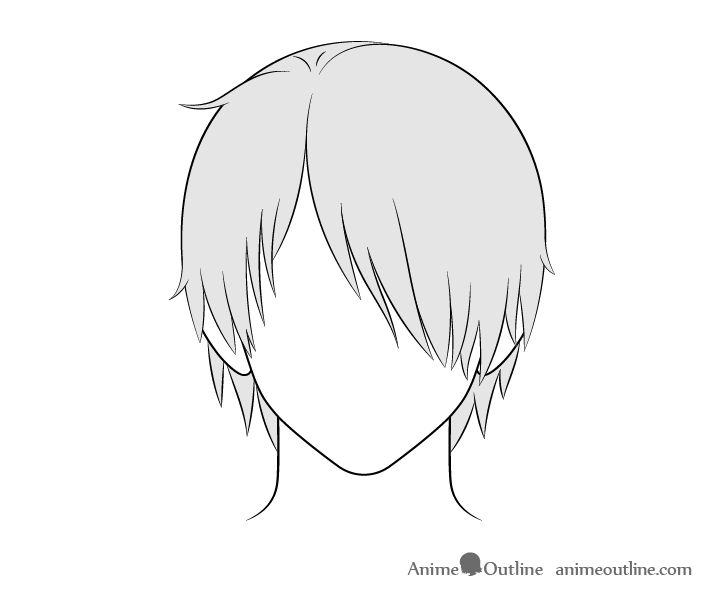 Anime nam tóc trên một mắt vẽ