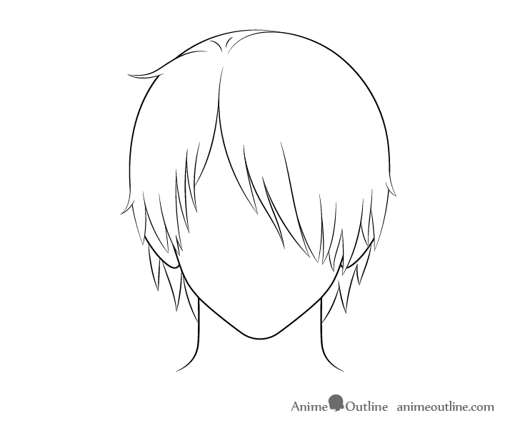 Anime nam tóc trên một đường vẽ mắt