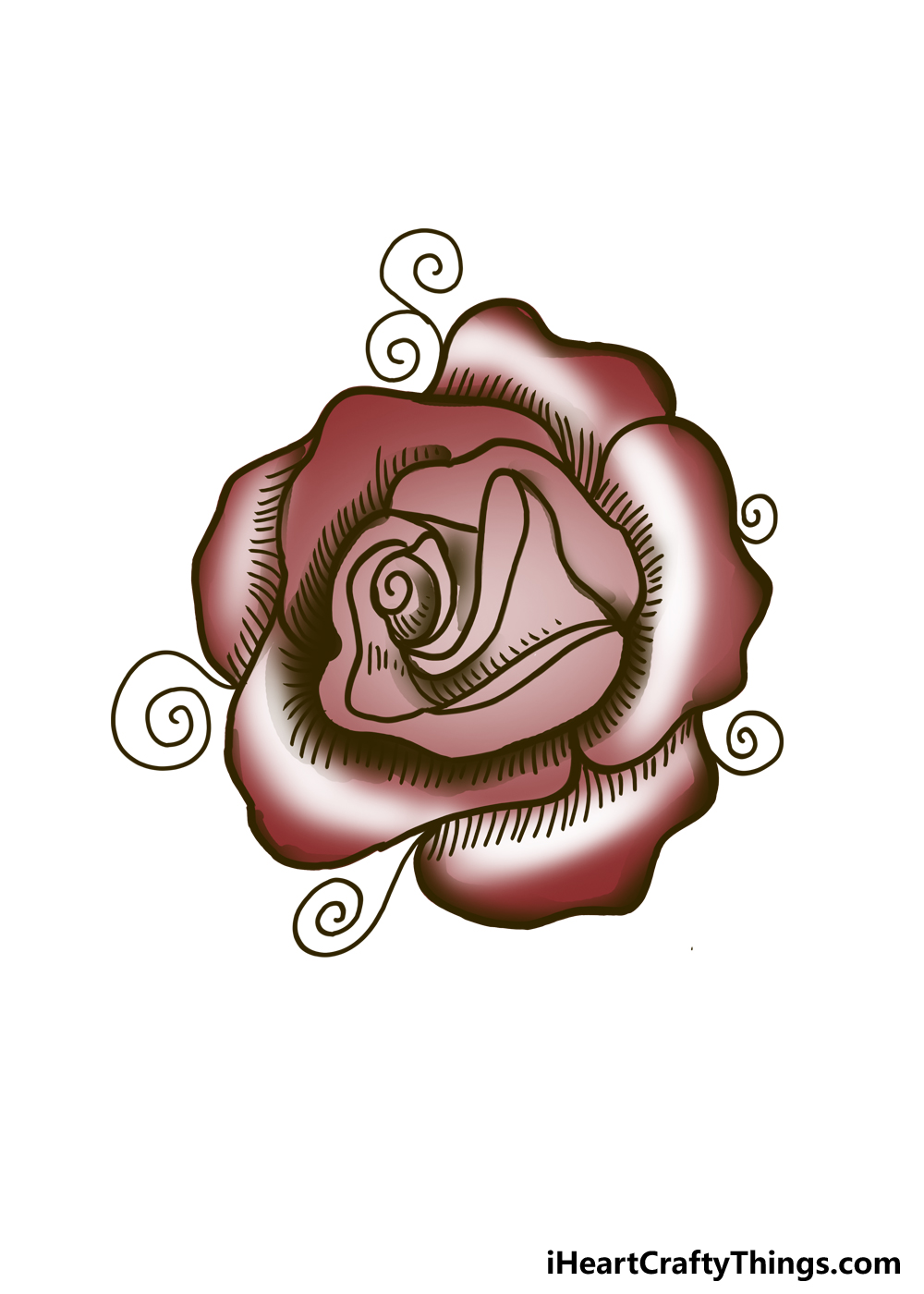 Cách vẽ hình xăm hoa hồng  Hướng dẫn từng bước  Tô Màu