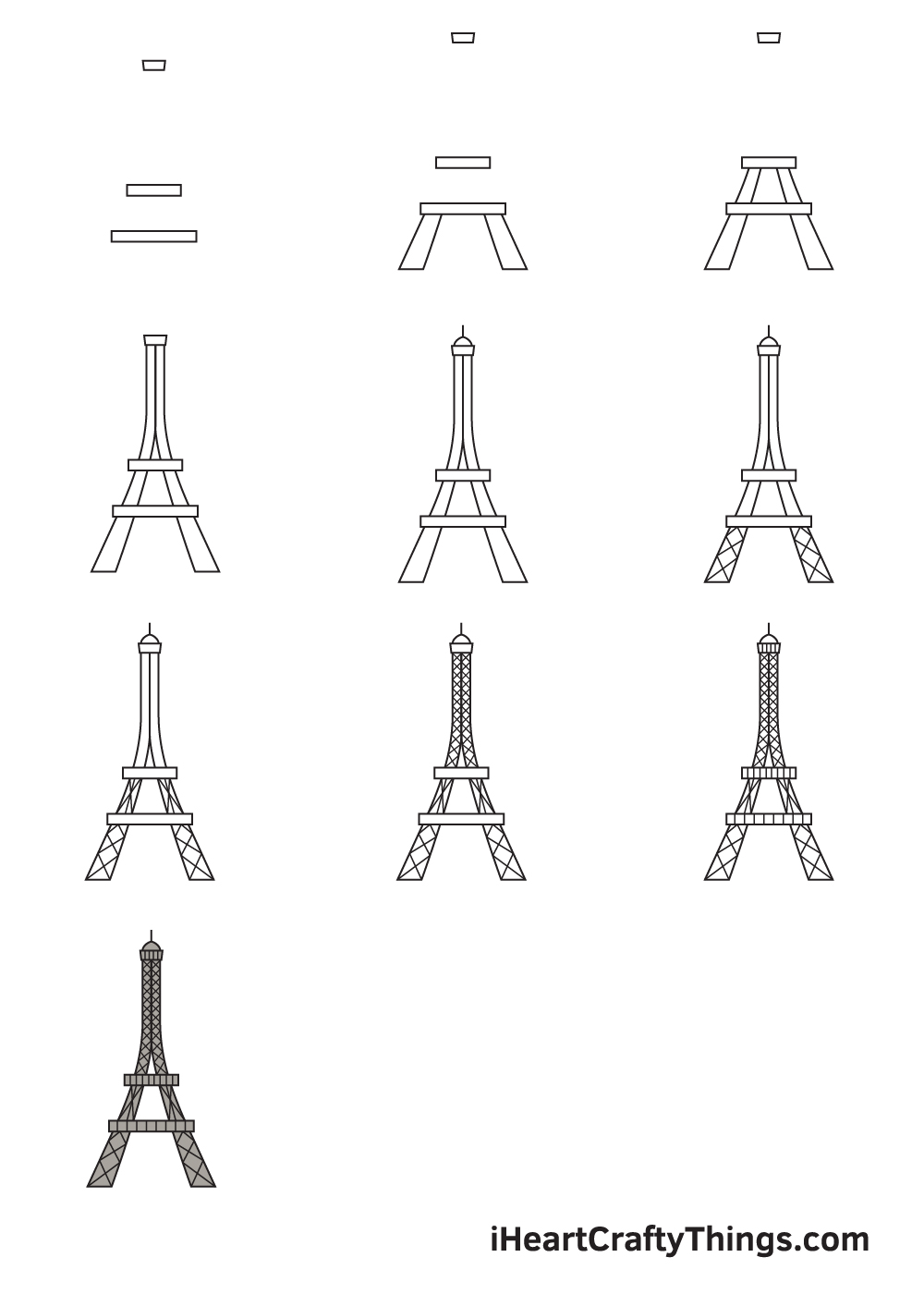 Cách Vẽ Tháp Eiffel – Hướng Dẫn Từng Bước - Tô Màu